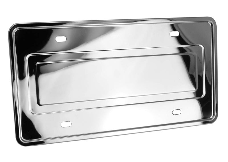LFPartS Stainless Steel License Plate Backing Reinforce Holder/Bracket (Chrome) - Image 1